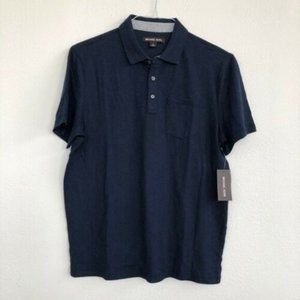 Michael Kors Men's Midnight Navy Cotton Polo Shirt Size Small New